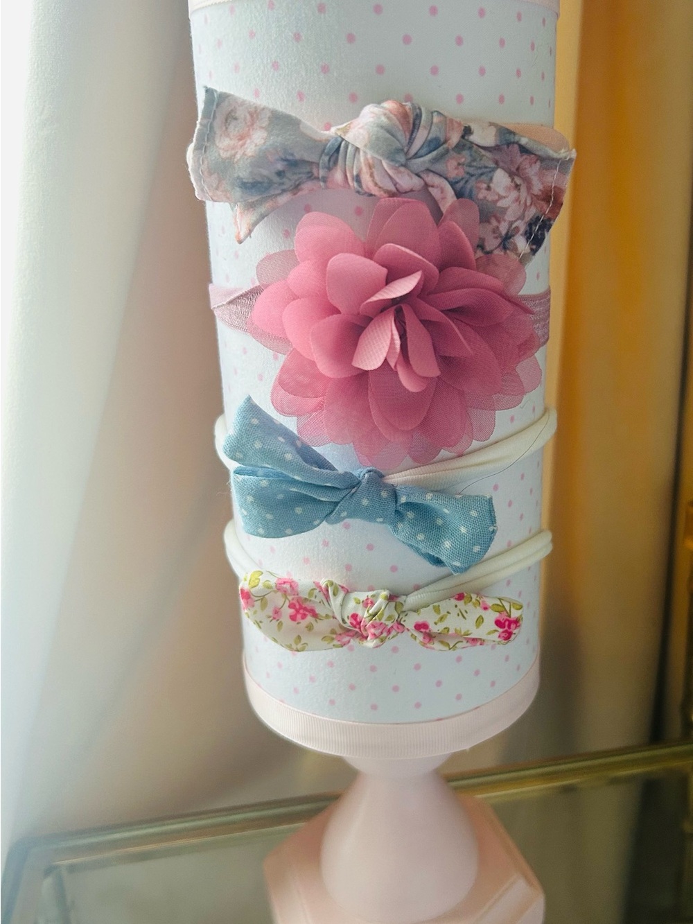 💕New girls Floral & Bow Headband set & display stand💕